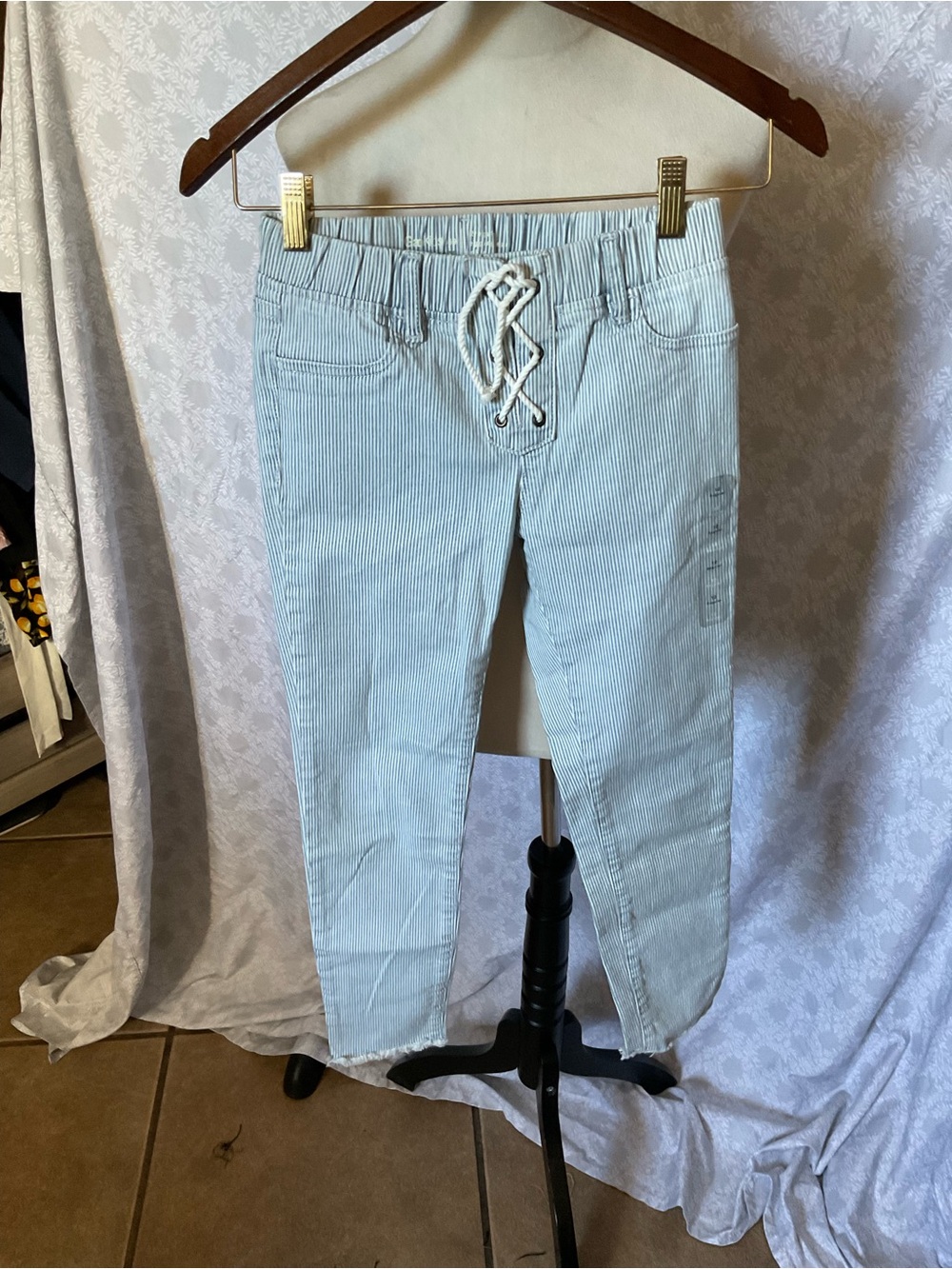 OshKosh B'gosh Blue and White Pinstripe Pull-On Pants